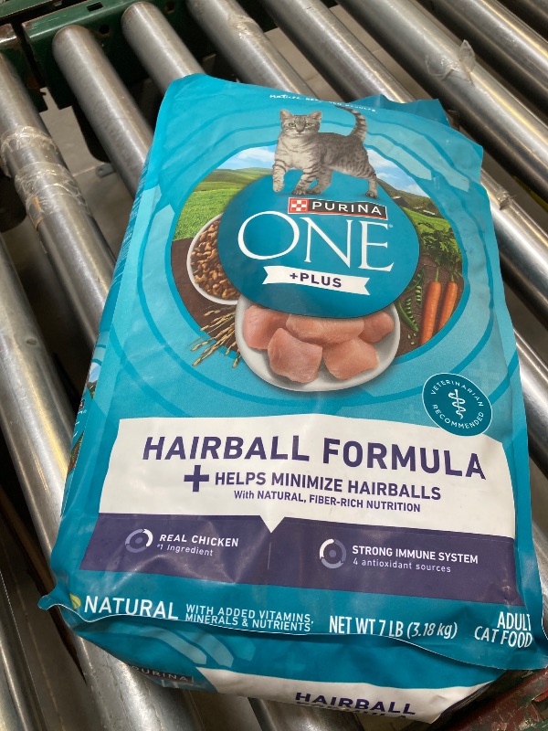 Photo 1 of EXP-OCT-2026PURINA ONE Natural Cat Food for Hairball Control, +PLUS Hairball Formula - 7 lb. Bag