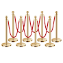 Photo 1 of Happybuy 8 - Piece Gold Stanchions with 6 Red Velvet Ropes: Premier Crowd Control for Party and Event Supplies