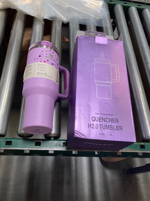 Photo 1 of SCREW IS LOOSE ON HANDLE ---STANLEY 40 oz. Quencher H2.0 FlowState Tumbler - Olivia Rodrigo Purple SOUR Grape