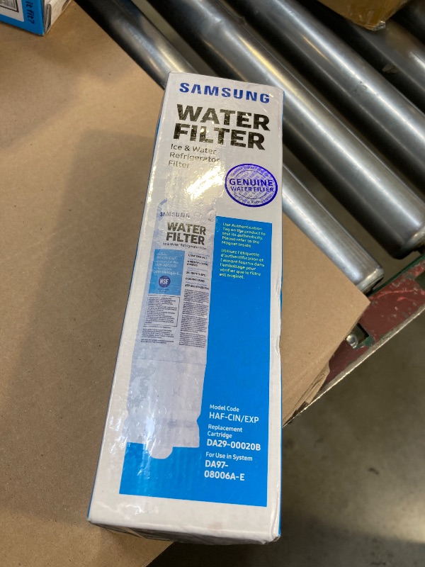 Photo 1 of SAMSUNG Genuine Filter for Refrigerator Water and Ice, Carbon Block Filtration for Clean, Clear Drinking Water, 6-Month Life, HAF-CIN/EXP, 1 Pack