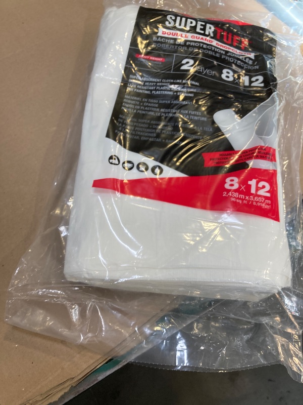 Photo 1 of Trimaco 02601 8' X 12' Double Guard Two Layer Drop Cloth