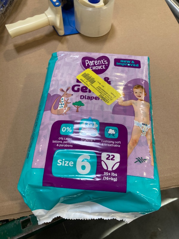 Photo 1 of Parent's Choice Diapers Dry & Gentle Size 6 Wiggle Proof Leak Proof 22 Count