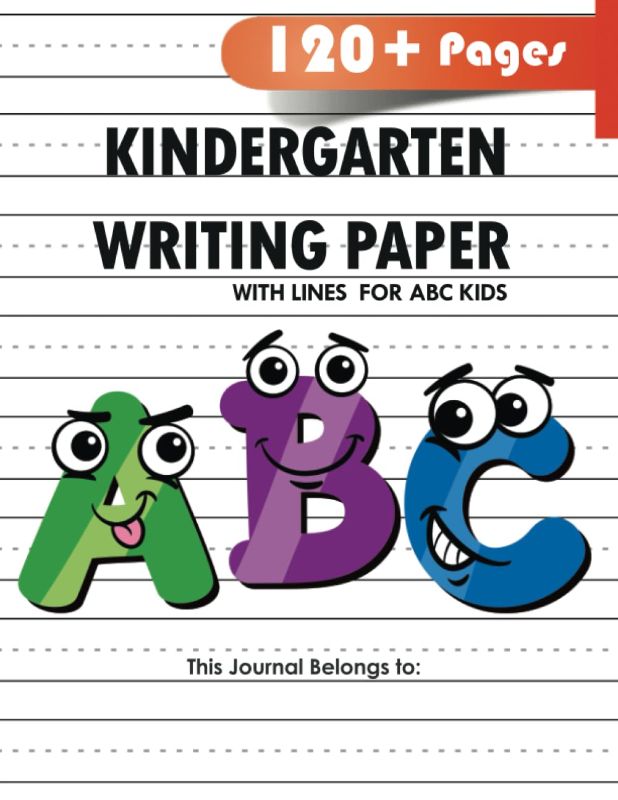 Photo 1 of Kindergarten writing paper with lines for ABC kids: 120 Blank handwriting practice paper with dotted lines Paperback – May 10, 2019
