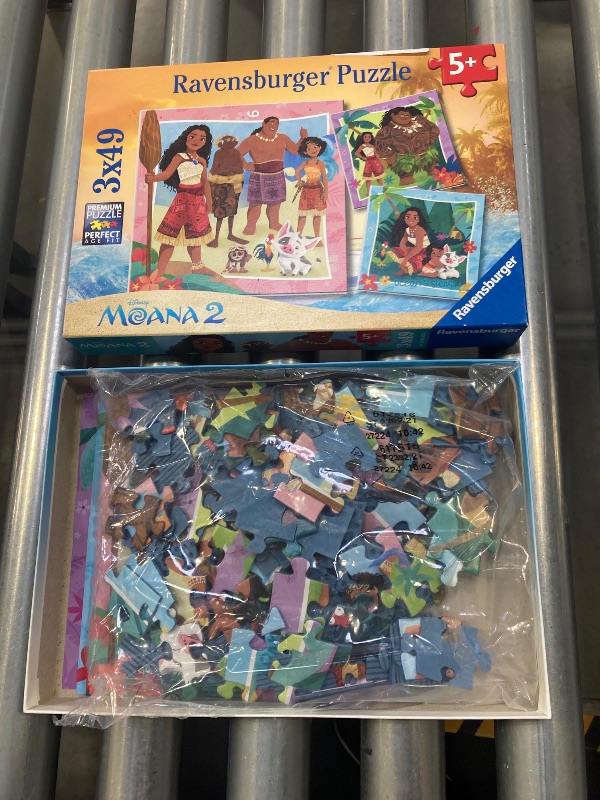 Photo 1 of Ravensburger Disney Moana 3x49 Piece Jigsaw Puzzle Set for Kids | Unique Piece Design | Softclick Technology | Enhances Concentration and Creativity