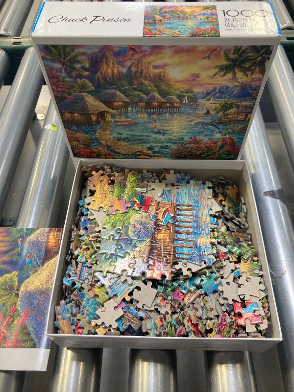 Photo 1 of Buffalo Games - Chuck Pinson - Tropical Oasis - 1000 Piece Jigsaw Puzzle for Adults -Challenging Puzzle Perfect for Game Nights - Finished Size is 26.75 x 19.75
