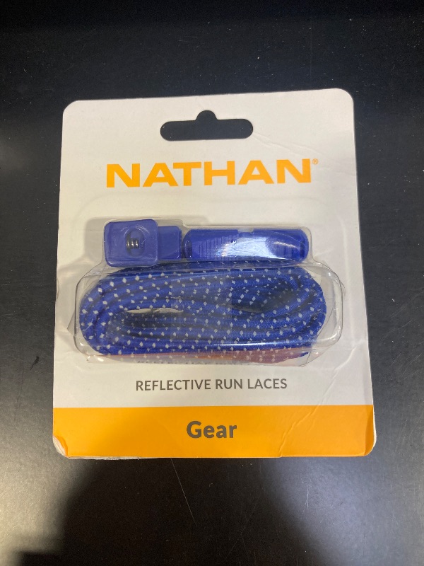 Photo 1 of Nathan NS1171 Reflective Run Laces, Surf The Web Blue, One Size