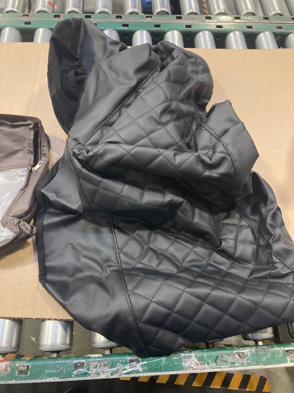 Photo 1 of Black Panther Luxury Faux Leather Car Seat Cover Front Bottom Seat Cushion Cover, Anti-Slip and Wrap Around The Bottom, Fits 95% of Vehicles - 1 Piece,Black