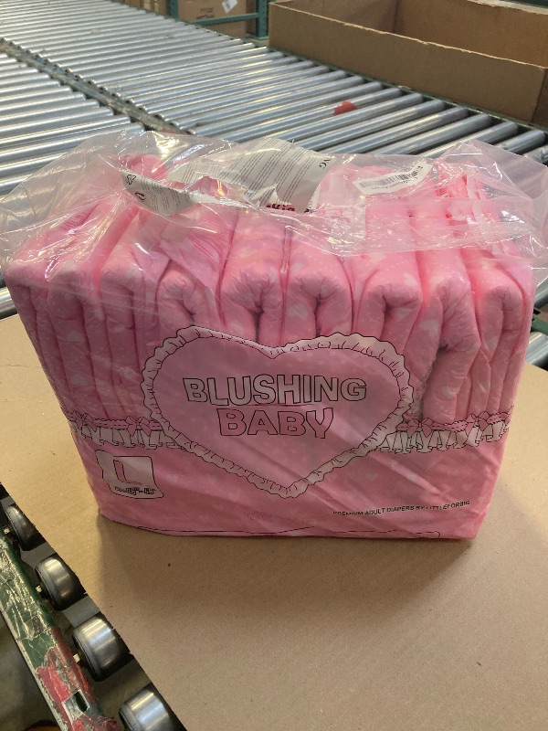 Photo 1 of Littleforbig Printed Adult Brief Diapers 10 Pieces - Blushing Baby Pink(L)