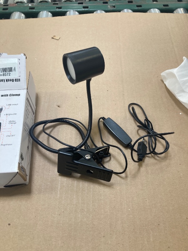 Photo 1 of Dott Arts Desk Lamp,USB Clip On Light,3 Color Modes,10 Brightness Levels,360° Gooseneck LED Reading Light,Eye-Care for Home Office,Headboards, Black