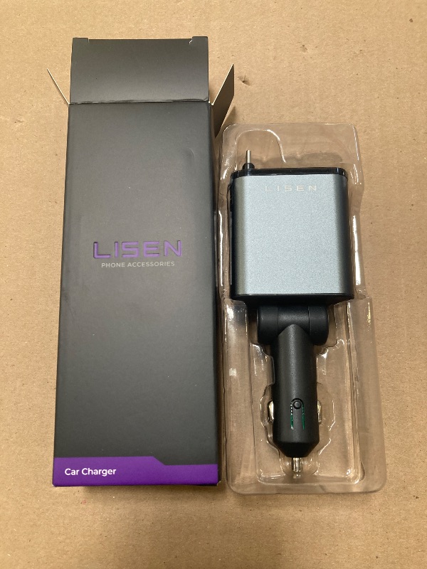 Photo 1 of LISEN Retractable Car Charger [69W USB C Car Accessories Adapter ]for iPhone 16 USBC Charger Fast Charging, Gifts Mothers Day, Travel Essentials for Women Men, Road Trip Essentials for iPhone 16 15 14