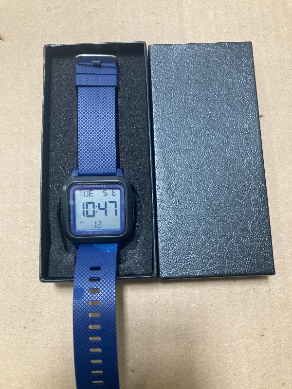 Photo 1 of zolohoni Square Mens Digital Watch Big Numbers Dial Large Face Waterproof LED Watches with Alarm Date Stopwatch