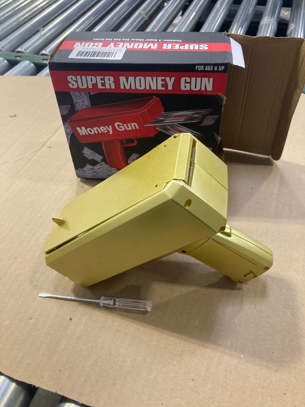 View 2 of Prop Gold Money Shooter Gun That Look Real - Fake Money Gun,Fake Cash Gun,Money Thrower Gun,Money Guns,That can Scatter Money Like rain, for Parties, Wedding.Christmas Gifts