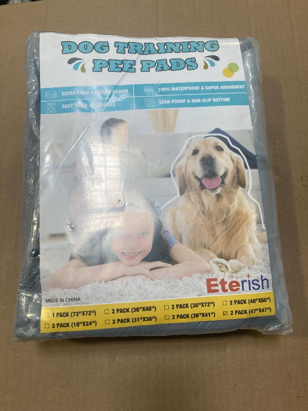 Photo 1 of Eterish Reusable Washable Pee Pads for Dogs Extra Large 47'' x 47'' 2 Pack, Absorbent Pet Puppy Dog Training Pads Non-Slip, Waterproof Whelping Potty Pads for Dogs Leak-Proof