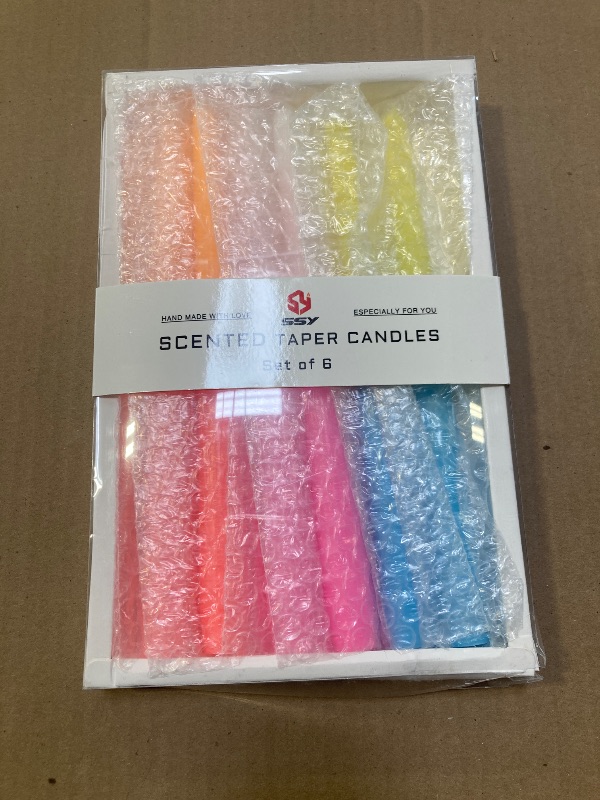 Photo 1 of 10 inch Roses Scented Taper Candle Sticks 6 PCS Aromatherapy Candles Gradient Colored Taper Candlesticks