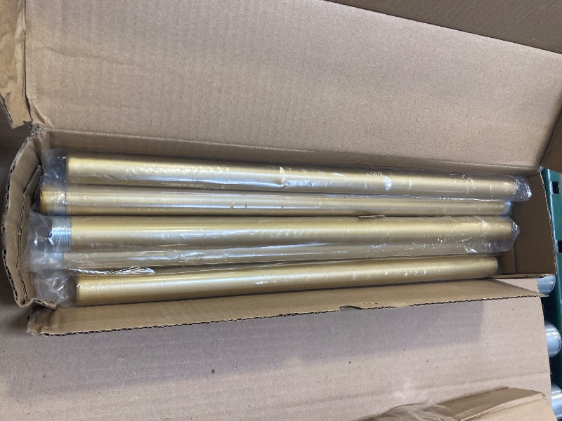 Photo 1 of HEI! DEAR 2 Pack Gold Curtain Rods 18 to 60 Inch(1.5-5ft),1 Inch Heavy Duty Curtain Rods,Adjustable Curtain Rod Set,Modern Decorative Drapery Rods,Telescoping Window Curtains Rods 18-60",Brass Gold