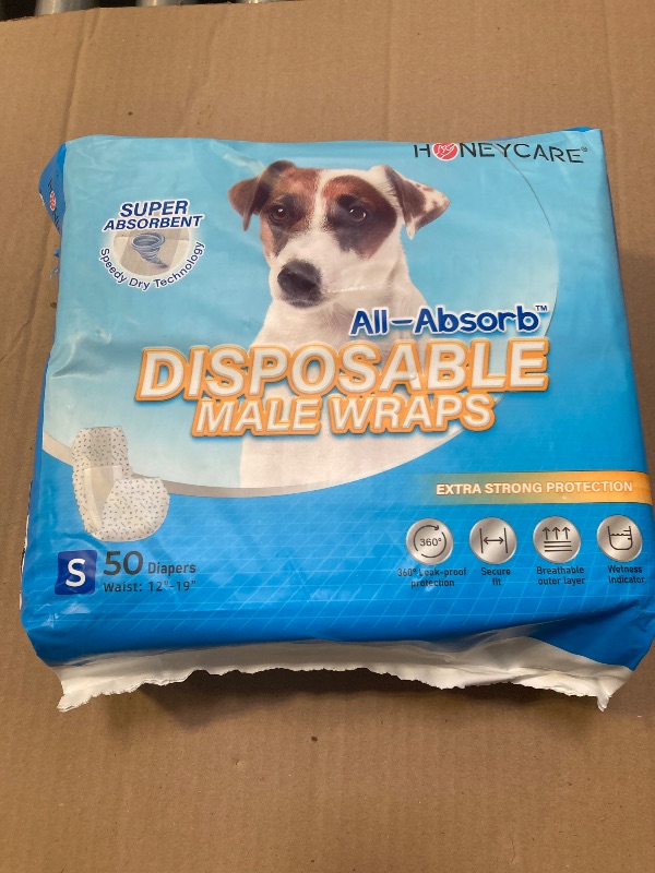 Photo 1 of HONEY CARE All-Absorb A26 Male Dog Wrap, 50 Count, Small