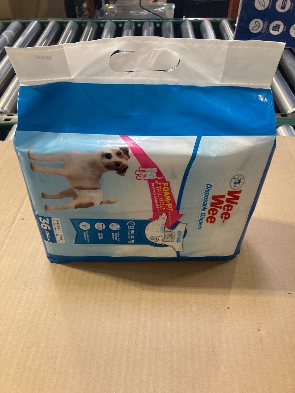 Photo 1 of Four Paws Wee-Wee Super Absorbent Disposable Adjustable Dog Potty Training Diapers, Leak-Proof Protection for Puppies and Small Dogs, Small, 36 Count