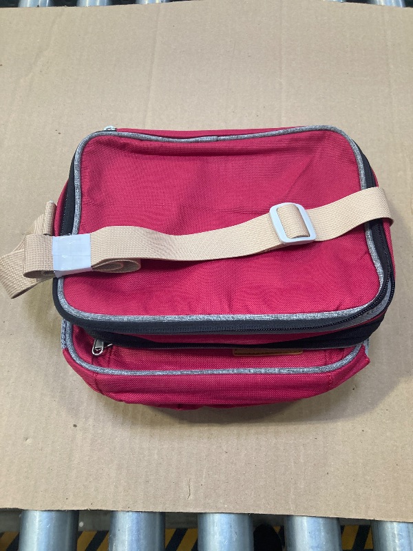 Photo 1 of ZRSUN Insulated Lunch Bag for Women Men, Reusable 3 Layers Lunch Box Women, Expandable Reusable Water-resistant Lunch Box for Work Travel Office Picnic Hiking (Red)