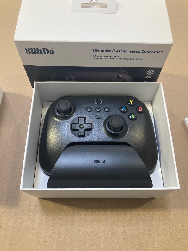 Photo 1 of 8Bitdo Ultimate 2.4G Wireless Controller, Hall Effect Joystick Update, Gaming Controller with Charging Dock for PC, Android, Steam Deck & Apple (Black)
