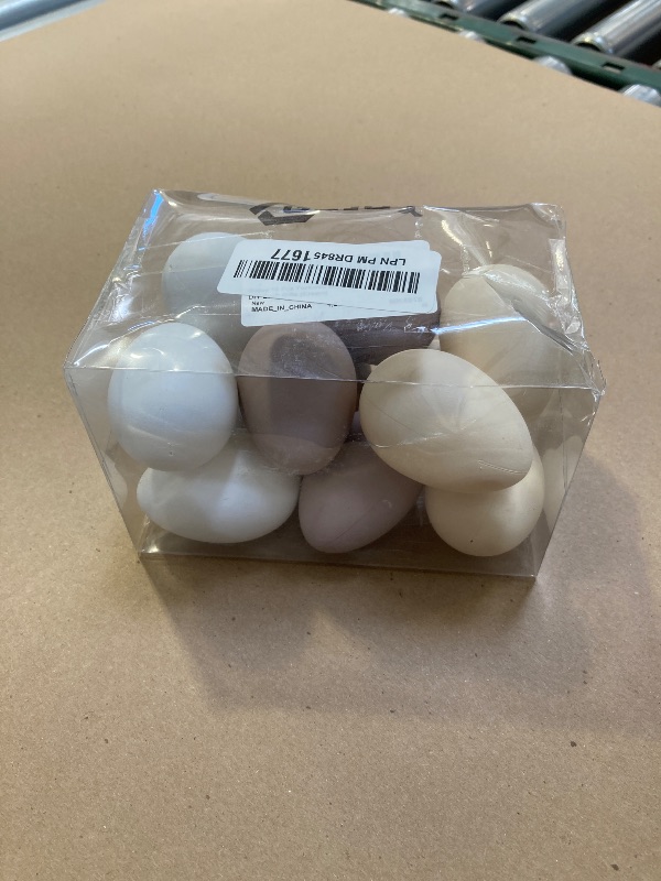 Photo 1 of Gejoy 12 Pcs Neutral Easter Eggs Plastic Fake Chicken Eggs 2.36 Inch Vintage Boho Easter Decor Pastel Bowl Vase Fillers Farmhouse Spring Decorations for Home Table DIY Craft (Cream)