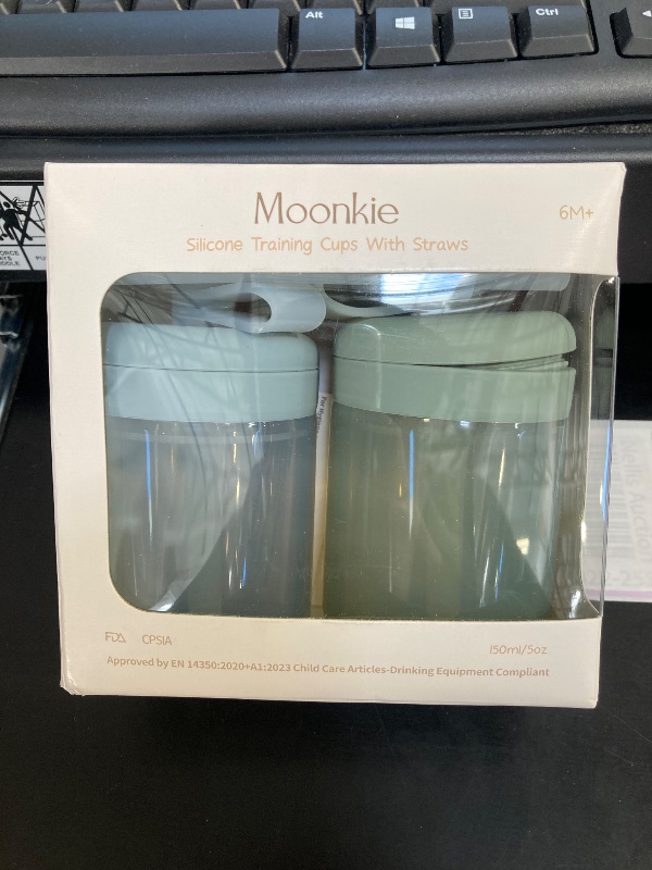 Photo 1 of Moonkie Baby Straw cup | Silicone Toddler Sippy Cup Training Cup with Straw Lid | BPA-Free Drop-Proof Baby Cup | Baby Led Weaning | 6 Months+, 5 oz, 2pack