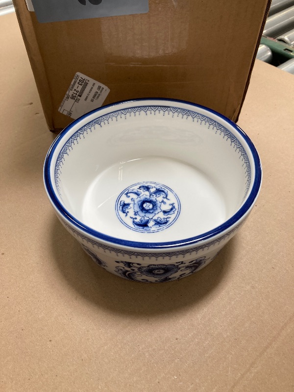 Photo 1 of SYNWISH Handpainted Blue & White Porcelaine Large 45OZ Dog Bowls, Non Slip Heavy Ceramic Dog Pets Feeding Wet or Dry Food and Water Bowls Dish,Nice Gift -7.5"