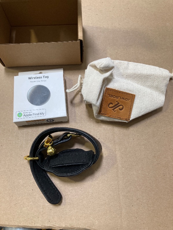 Photo 1 of Cat Tracker, GPS Pet Tracker for Cats (Only iOS), Leather Cat Collar with Tracker, Works with Any Collar, No Monthly Fee, Compatible with Apple Find My App not for Android (Black)