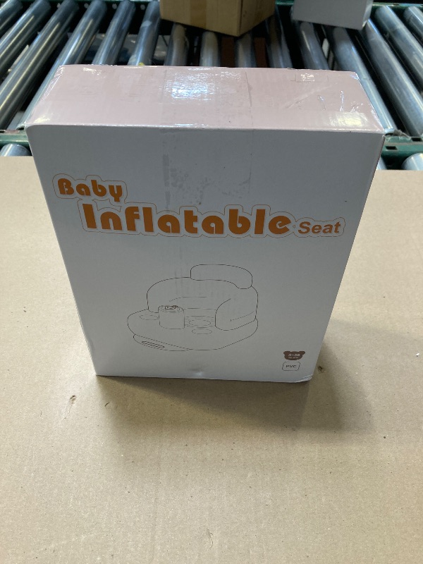Photo 1 of MINK Inflatable Baby Seat with Built-in Pump – Floor Seat for Infants 3 Months & Up, Blow Up Baby Chair,Ideal for Sitting Up and Learning to Play (Khaki)