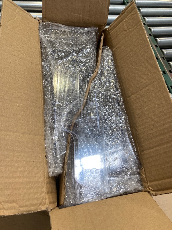 Photo 1 of 2 Pack Acrylic Brochure Holder 8.5 x 11 in, 2 Tier Brochure Display Stand with Removable Divider for 4 x 9 in Trifold Pamphlets, acrylic flyer holder 8.5 x 11 Stands for Flyer, Pamphlet, Magazine