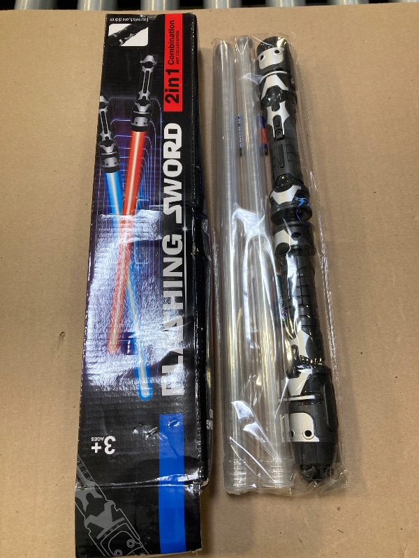 Photo 1 of HegangNiu 2 Pack Light Up Sabers with FX Sound(Motion Sensitive) and Realistic Handle for Kids, Expandable Light Swords Set for Halloween Dress Up Parties, Xmas Present, Galaxy War Fighters