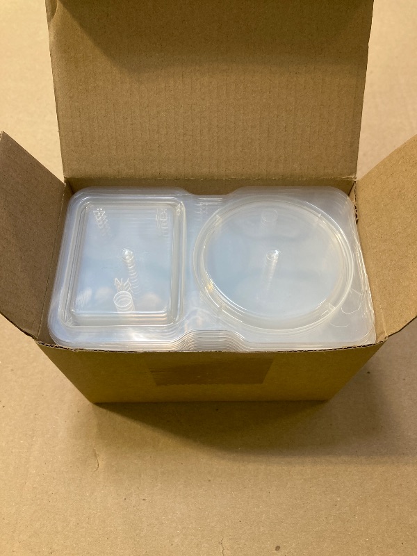 Photo 1 of Blushtier 10 Pcs 5 oz Double Compartment Snack Containers with Lids Clear 2 Compartment Small Disposable Plastic Snack Box Container for Sauce Salad Travel Sampling