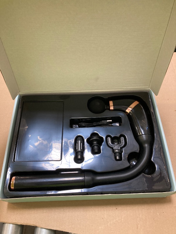 Photo 1 of Hiluce Massage Gun Deep Tissue with Upgraded Extended Handle,12MM Back Massager for Pain Relief, LCD Display 4 Heads 3 Modes 6 Speeds Ultra-Quiet U-Shaped Full Body Percussion Massager Gun