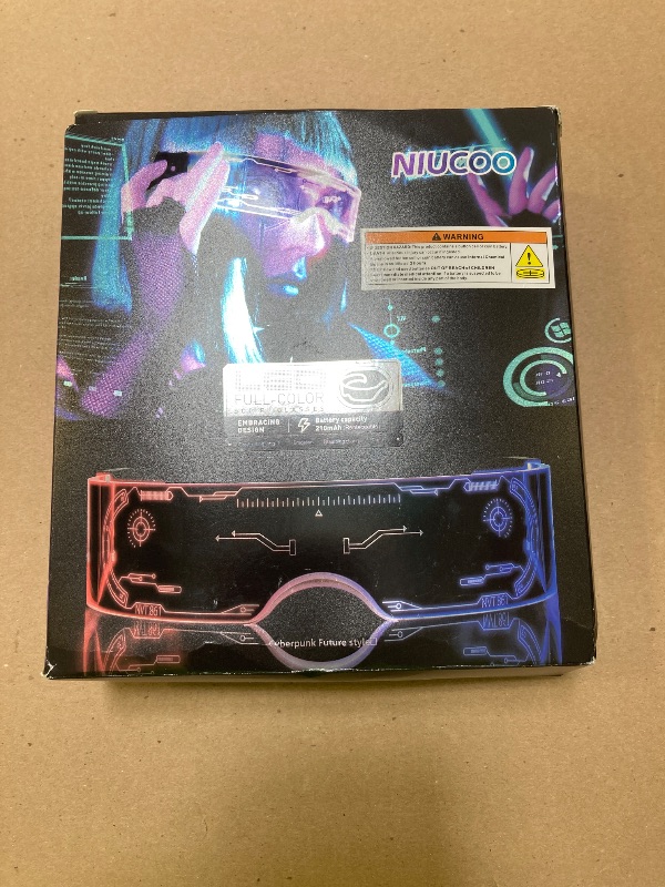 Photo 1 of NIUCOO Cool Cyberpunk LED Rave Glasses: Futuristic Light-Up Visor Goggles and Space Sunglasses, Perfect for Space Costume and Futuristic Gadgets (Honeycomb+Galaxy 2pcs)