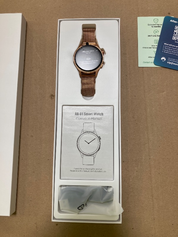 Photo 1 of Fitpolo Smart Watch for Women,1.3" AMOLED Touchscreen Fitness Tracker, Make/Answer Calls, Heart Rate SpO2 Monitor,IP68 Waterproof,Sleep Activity Tracking Smartwatch for Android Phones iPhone (Gold)