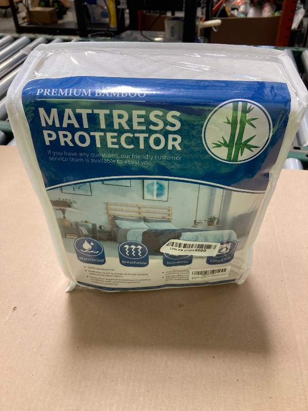 Photo 1 of HYLEORY Queen Size Waterproof Mattress Protector Viscose Made from Bamboo Cooling Mattress Pad Cover Breathable Soft 3D Air Fabric Noiseless Washable Fitted Sheet with Deep Pocket Up to 21"