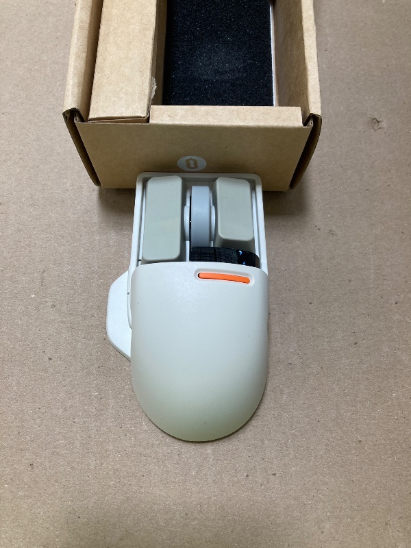 Photo 1 of LOFREE Touch PBT Wireless Mouse with USB Receiver, Bluetooth, Wired Connection, Rechargeable, 4000 DPI with OLED Screen Compatible with Glass Surface for Mac Windows PC Notebook/Block Retro Grey