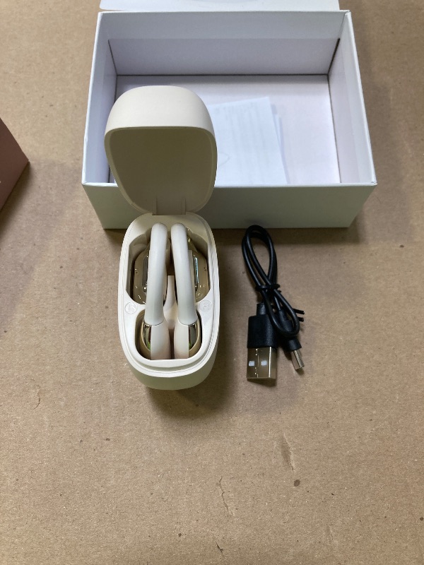 Photo 1 of AI Real Time Language Translator Earbuds for 144 Languages 2025 New Wireless Open Ear AI Translating Ear Buds Compatible with Android iOS for Travel Business Learning-Golden