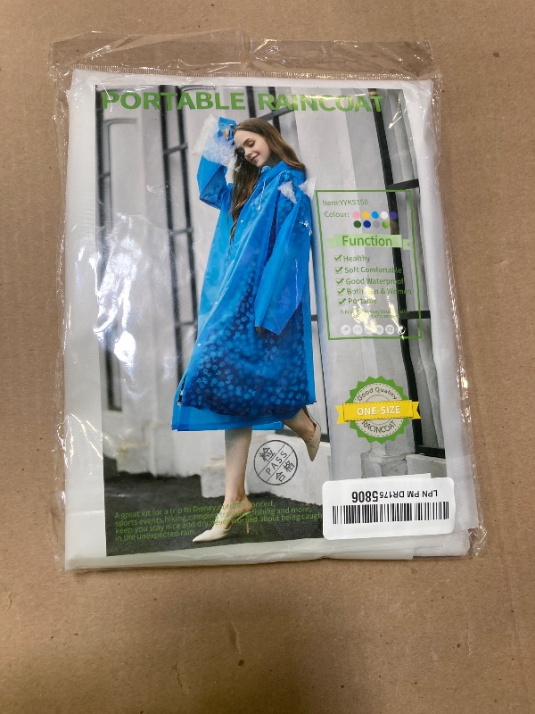 Photo 1 of (1 ONLY) Cosowe Rain Ponchos for Adults Reusable, Raincoat for Women Men with Hood (A-Adults Poncho-White)