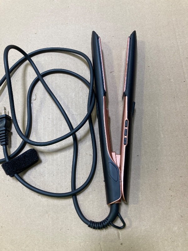 Photo 1 of Annlary Hair Straightener, 1 Inch Flat Iron Straightener and Curler 2 in 1, Titanium Ceramic Ionic Dual Voltage Straightener with Anti-Iron Silicone for Less Frizz, Shinier & Smoother Hair