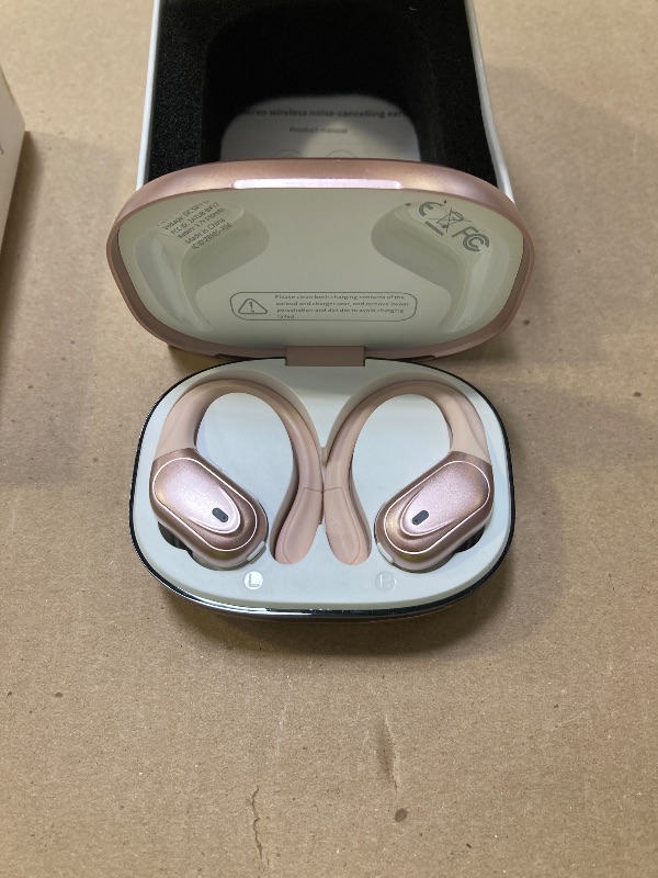 Photo 1 of Bcaikair Wireless Earbuds, Sports Bluetooth Headphones, Ear Buds with 80hr Playtime, Noise Canceling, LED Power Display, IPX7 Waterproof Earphones for Workout/Running Rose Gold
