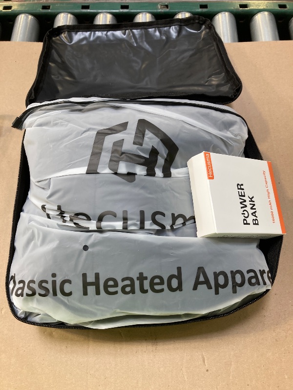 Photo 1 of Hecusma Men's Heated Vest, Large, Black - 9 Heating Zones, 4-in-1 Smart Controller, Waterproof, Windproof, 16000mAh Battery Pack