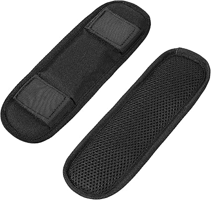 Photo 1 of 2 Pieces Shoulder Strap Pad, Black Shoulder Pad for Bag Strap Removable Backpack Strap Pads Padded Shoulder Strap Pads Fastener Cushions Thick Strap Pad for Guitar Duffle Bag Strap Replacement
