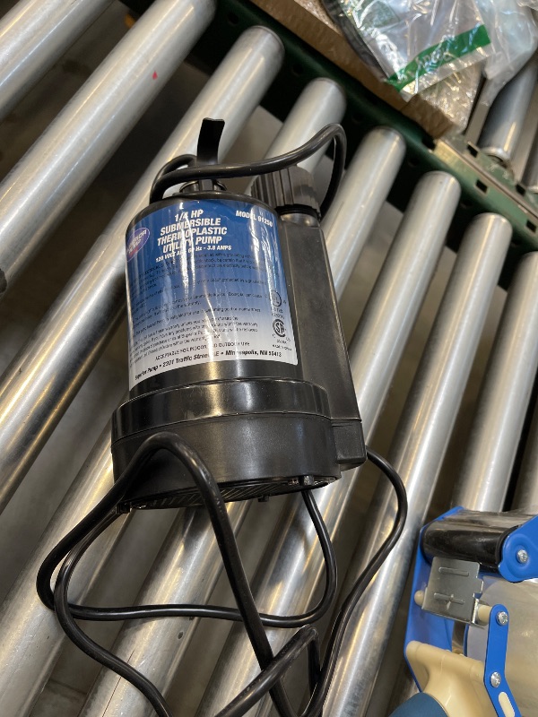 Photo 1 of Superior Pump 91250 1800GPH Thermoplastic Submersible Utility Pump with 10-Foot Cord, 1/4 HP