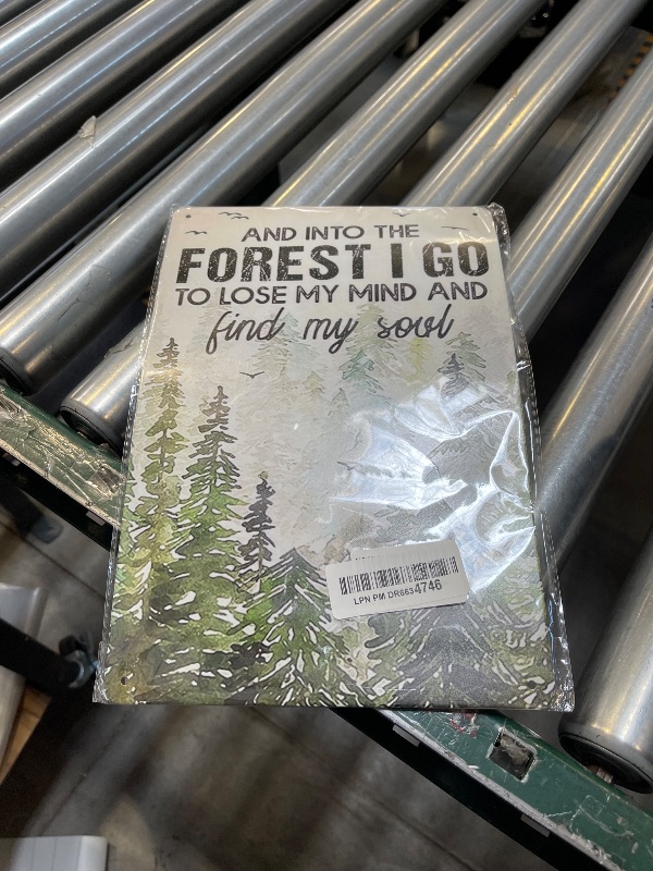 Photo 1 of CHENJUAN Retro Metal Tin Sign And Into The Forest I Go To Lose My Mind And Find My Soul Hiking Girl For Home Coffee Wall Decor 12x8 Inch Vintage Sign, multi