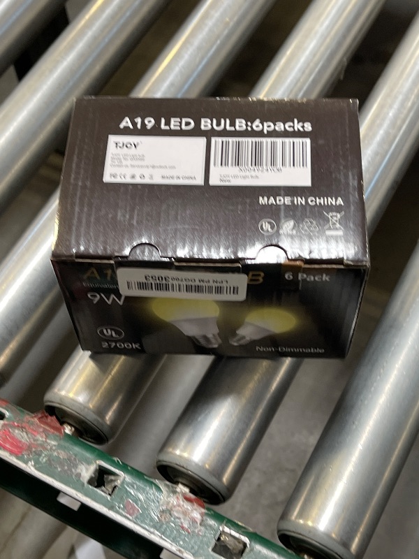 Photo 1 of TJOY 6 Pack A19 LED Light Bulbs, 60 Watt Equivalent LED Bulb, Soft Warm White 2700K, Efficient 9W, E26 Standard Base, Non Dimmable Energy Saving Lightbulb, 800LM, 80 CRI, 120V, UL Listed