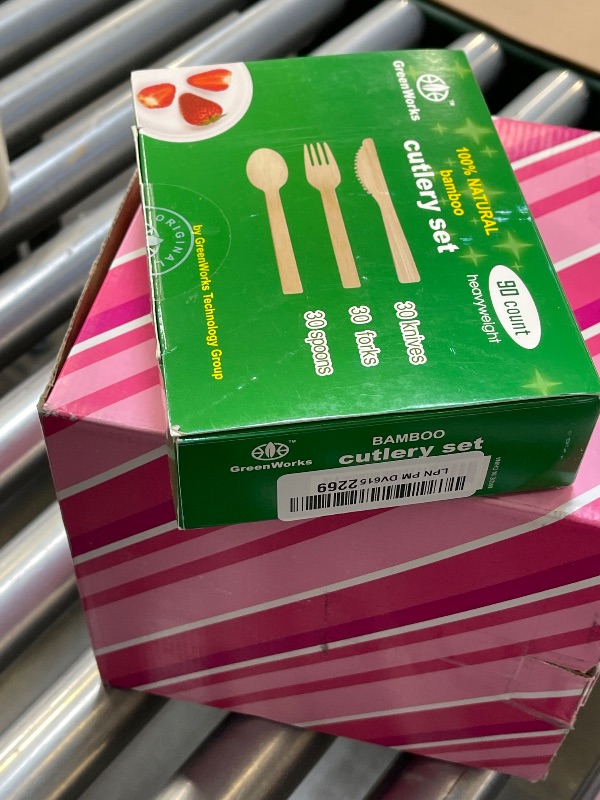 Photo 1 of 90 Count Bamboo Cutlery Set (30 Forks, 30 Spoons, 30 Knives),Compostable Biodegradable Utensils Set