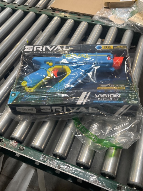 Photo 1 of NERF Rival Vision XXII-800 Blaster, Most Accurate Rival System, Adjustable Sight, Integrated Magazine, 8 Rival Accu-Rounds