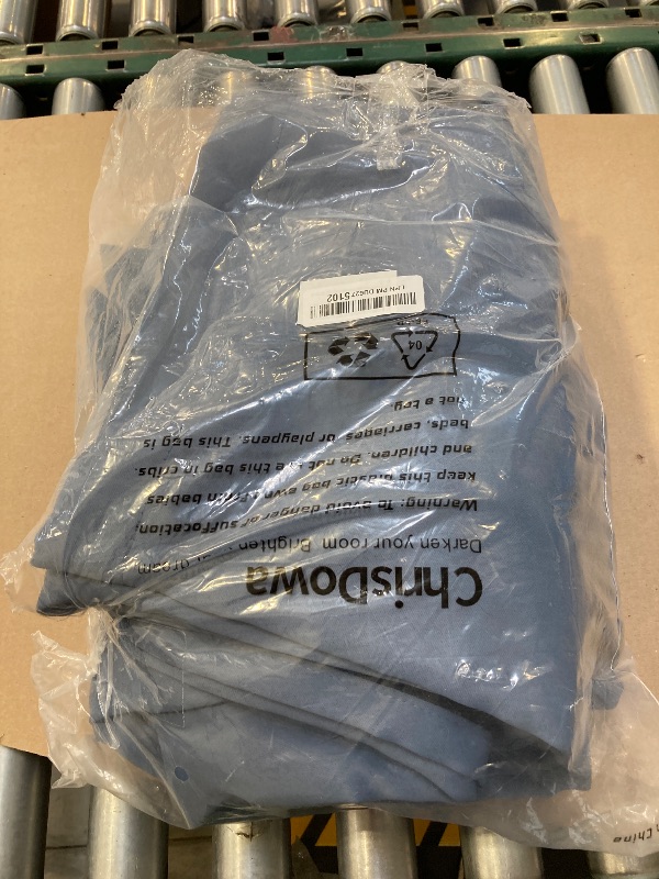 Photo 1 of ChrisDowa 100% Blackout Curtains 120 inch Long for Bedroom with Black Liner, 2 Thick Layers Total Blackout Thermal Insulated Grommet Long Window Curtains 2 Panels Set (Stone Blue, 52 x 120 Inch)