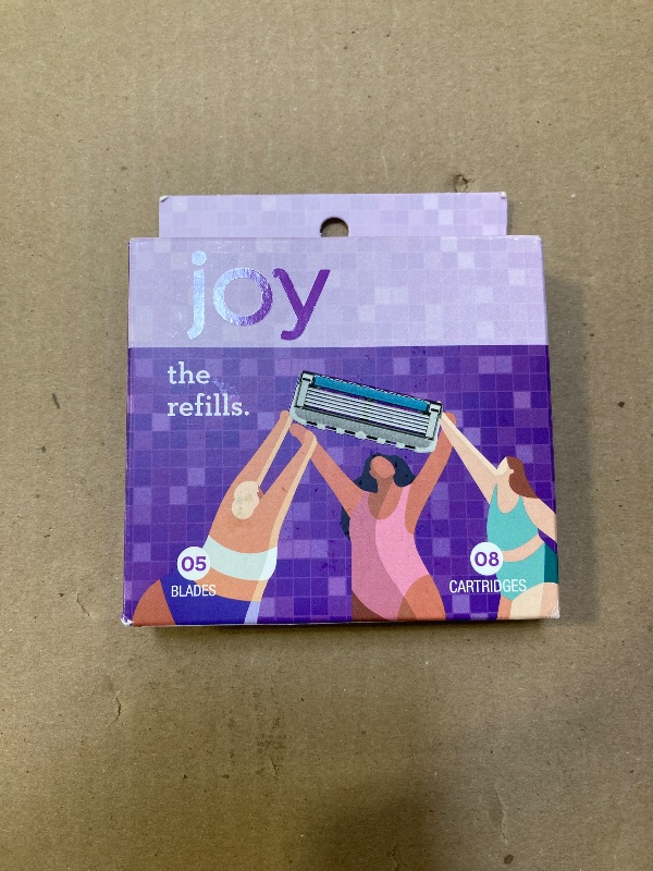 Photo 1 of joy Womens Razor Blade Refills, 8 Count, Purple, Lubrastrip to Help Avoid Skin Irritation