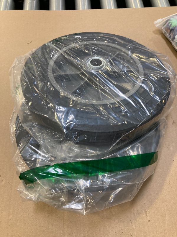 Photo 1 of AR-PRO (2-Pack 10'' x 2'' Flat Free Solid Rubber Tire and Wheel, 3/4" & 5/8" & 1/2" Axles Bore Hole with 2.23" Offset Hub, Replacement 10 Inche Wheel for Dolly Hand Trucks and Wheelbarrows